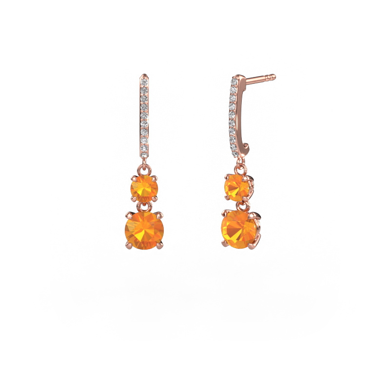 Afbeelding van Oorhangers Tanja 2 585 rosé goud Citrien 4.2 mm