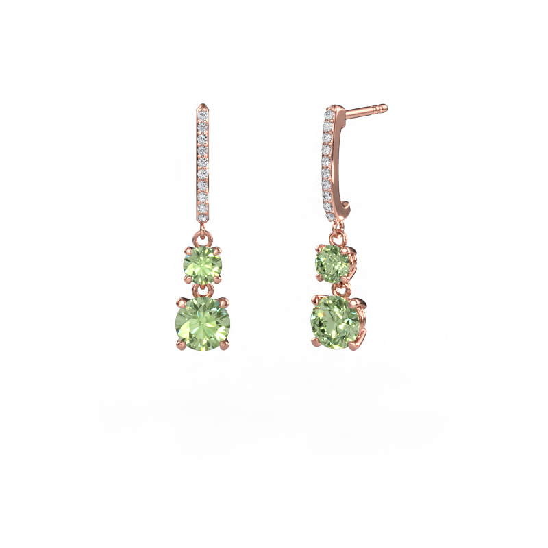 Bild von Ohrhänger Tanja 2 585 Roségold Grüner Labor-Diamant 4.2 mm