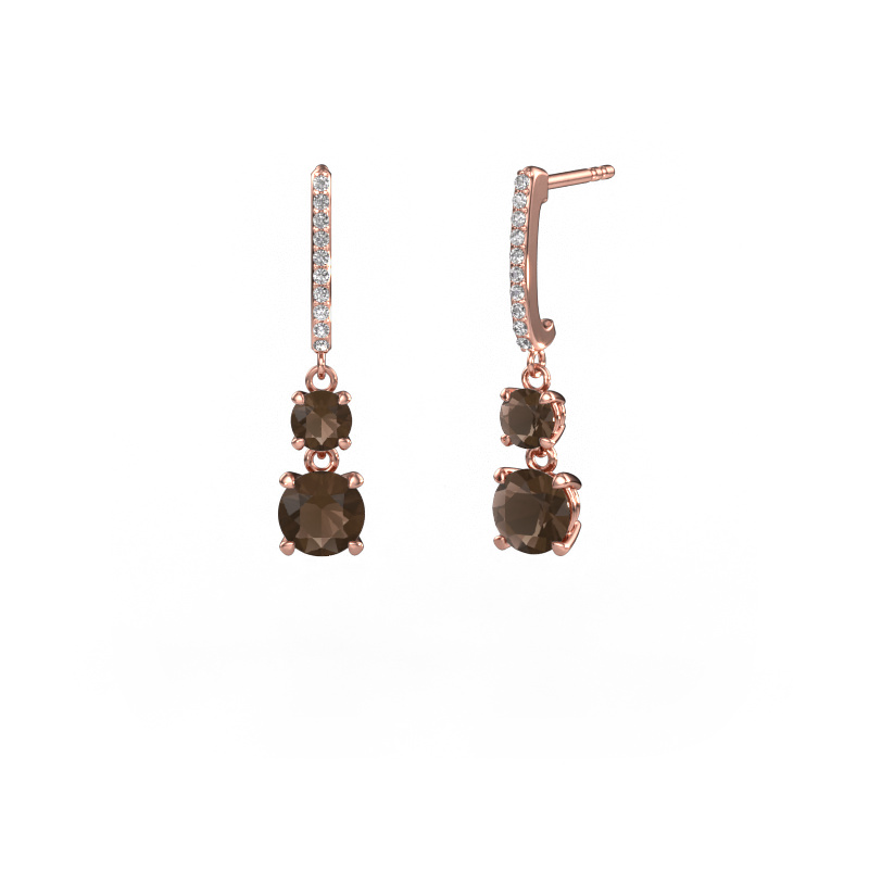 Bild von Ohrhänger Tanja 2 585 Roségold Rauchquarz 4.2 mm