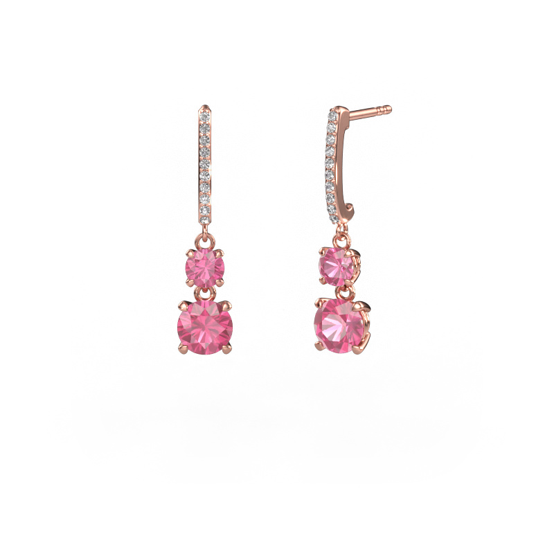 Image de Pendants d'oreilles Tanja 2 585 or rose Saphir rose 4.2 mm