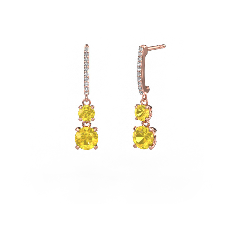 Bild von Ohrhänger Tanja 2 585 Roségold Gelb Saphir 4.2 mm