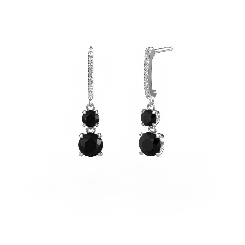 Image of Drop earrings Tanja 2 950 platinum Black diamond 2.774 crt