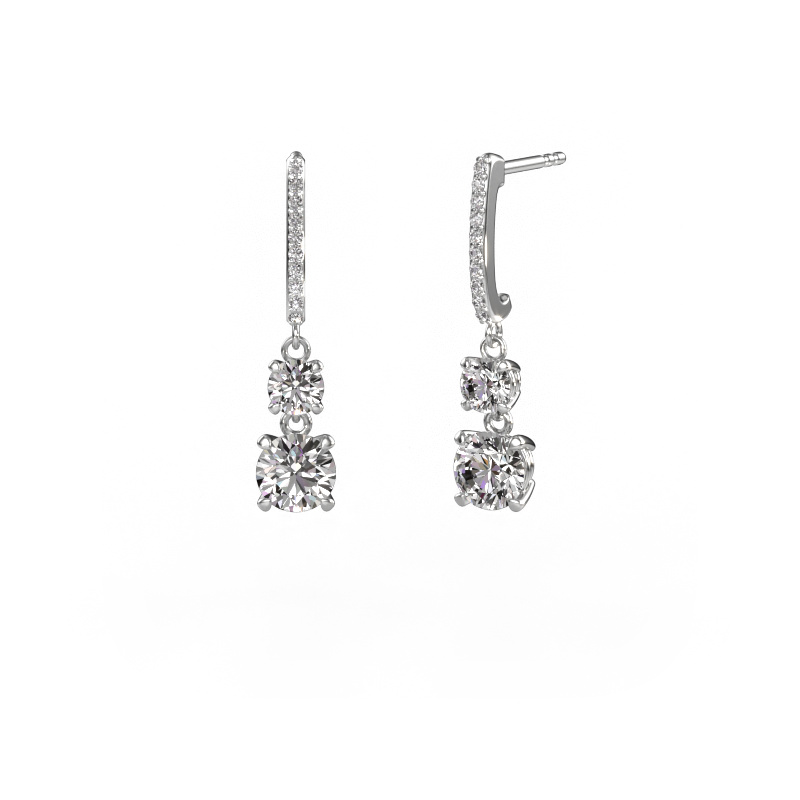 Image of Drop earrings Tanja 2 950 platinum Diamond 2.334 crt