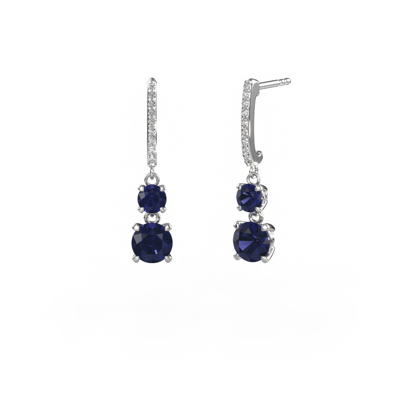 Bild von Ohrhänger Tanja 2 950 Platin Saphir 4.2 mm