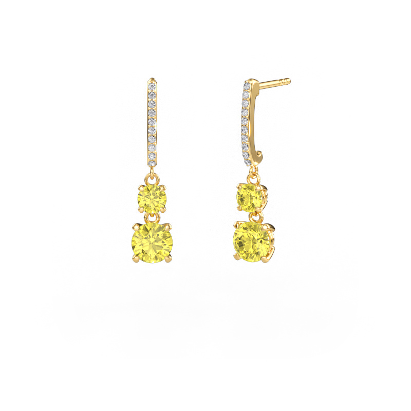 Immagine di Orecchini pendenti Tanja 2 585 oro Diamante lab grown giallo 4.2 mm