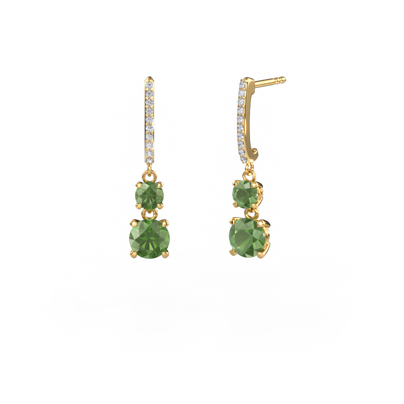 Image de Pendants d'oreilles Tanja 2 585 or jaune Vert tourmaline 4.2 mm