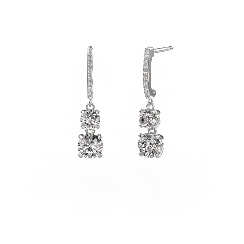 Image of Drop earrings Tanja 2 950 platinum Diamond 2.734 crt