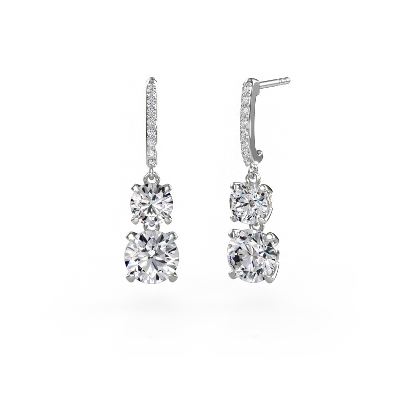 Image of Drop earrings Tanja 2 950 platinum Diamond 4.16 crt