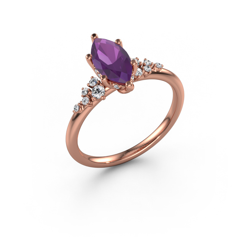 Bild von Verlobungsring Emma MRQ 585 Roségold Amethyst 10x5 mm