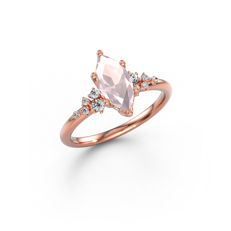 Bild av Förlovningsring Emma MRQ 585 roséguld Champagnefärgad morganit 10x5 mm