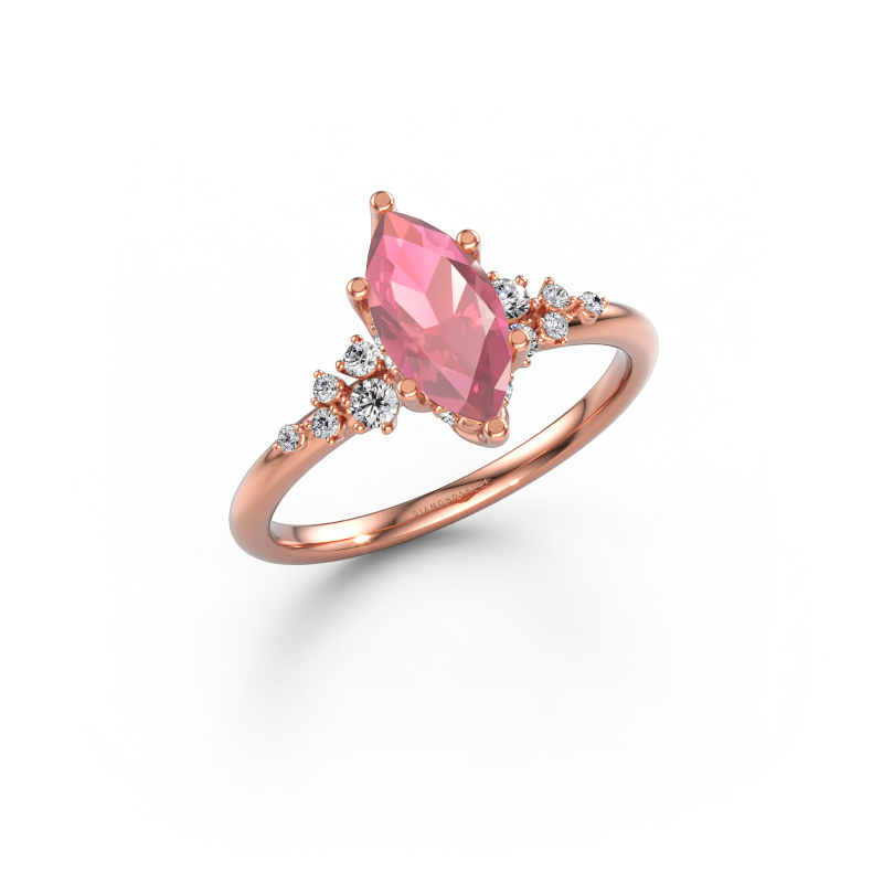 Bild av Förlovningsring Emma MRQ 585 roséguld Rosa turmalin 10x5 mm