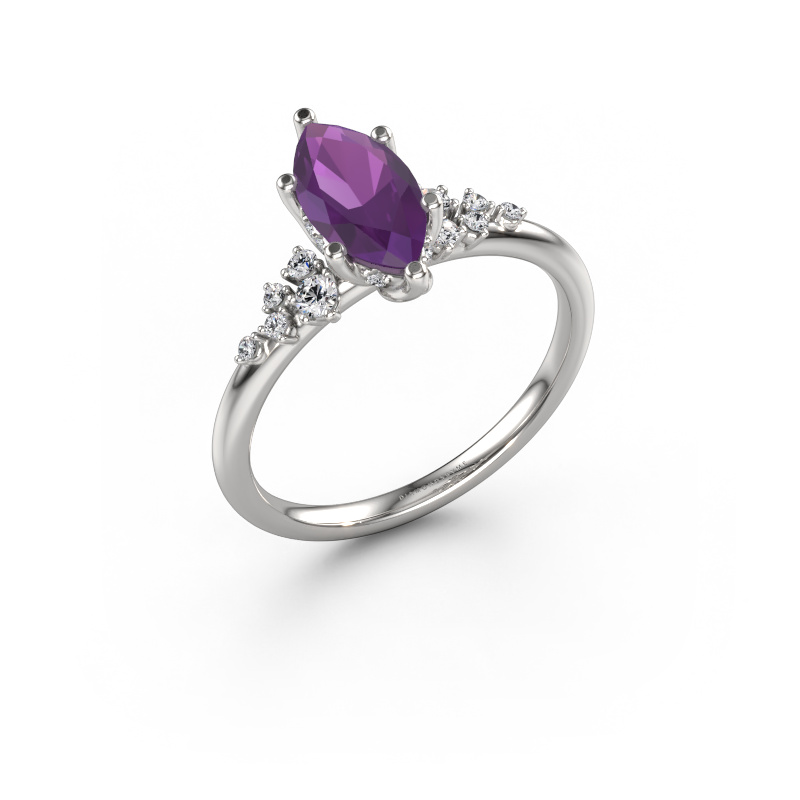 Image of Engagement ring Emma MRQ 950 platinum Amethyst 10x5 mm