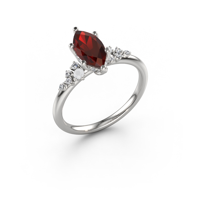 Image of Engagement ring Emma MRQ 950 platinum Garnet 10x5 mm