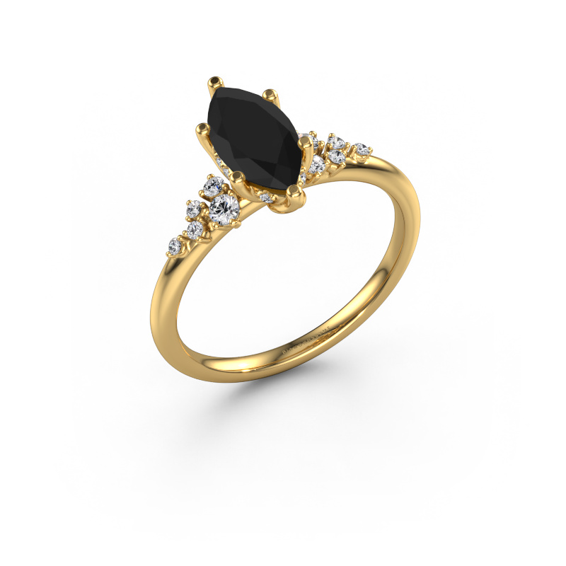 Image de Bague de fiançailles Emma MRQ 585 or jaune Diamant noir 1.365 crt