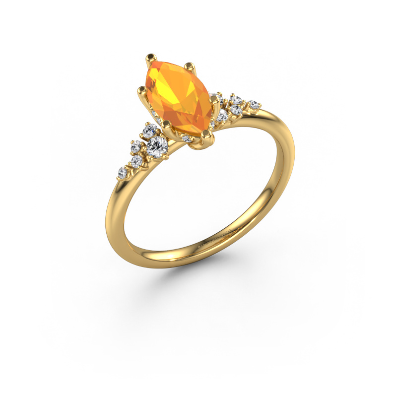 Image of Engagement ring Emma MRQ 585 gold Citrin 10x5 mm