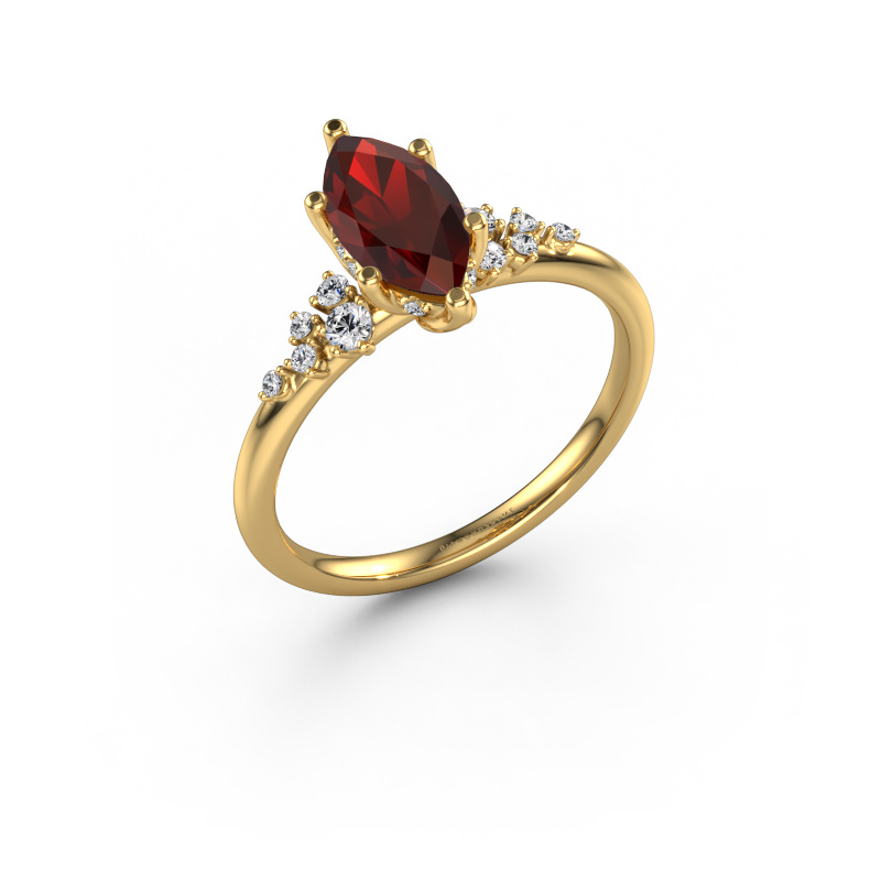 Image of Engagement ring Emma MRQ 585 gold Garnet 10x5 mm