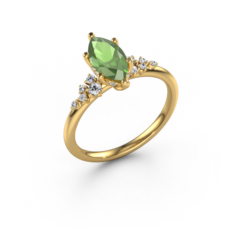 Image de Bague de fiançailles Emma MRQ 585 or jaune Vert tourmaline 10x5 mm