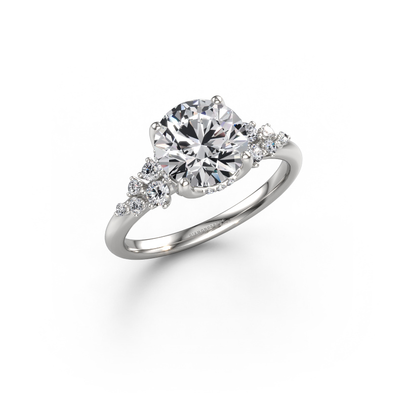 Image de Bague de fiançailles Emma RND 585 or blanc Diamant 2.251 crt