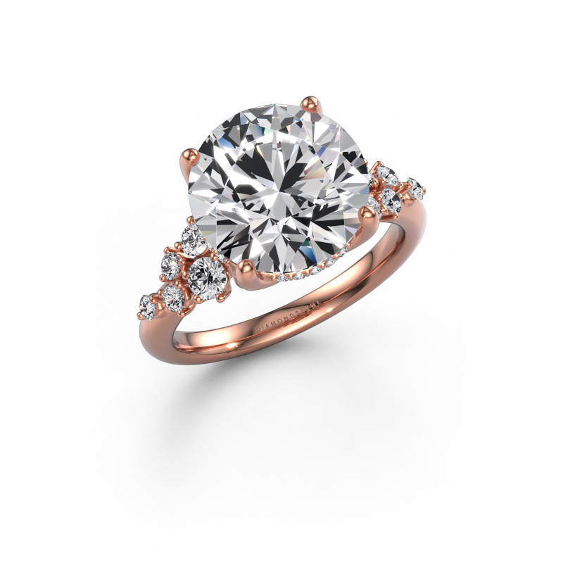 Image de Bague de fiançailles Emma RND 585 or rose Diamant synthétique 5.478 crt