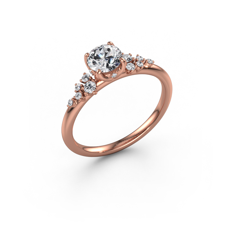 Afbeelding van Verlovingsring Emma RND 585 rosé goud Diamant 0.749 crt