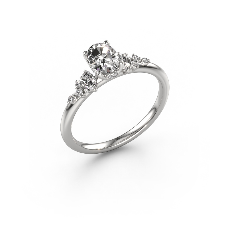 Image of Engagement ring Emma OVL 585 white gold Diamond 0.765 crt