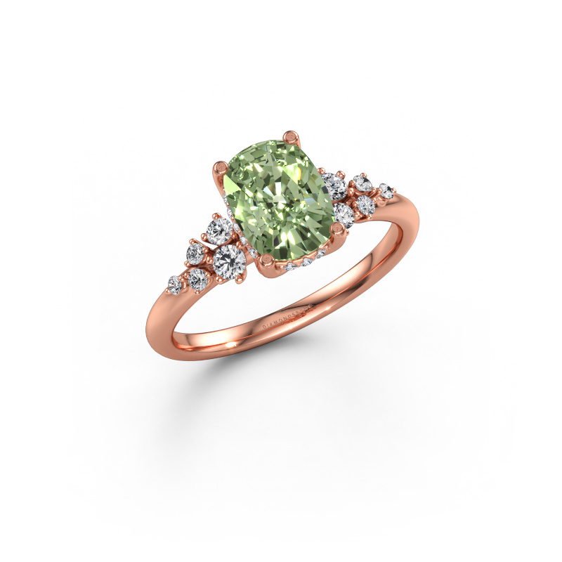 Bild av Förlovningsring Emma CSH 585 roséguld Grön labbodlad diamant 8x6 mm