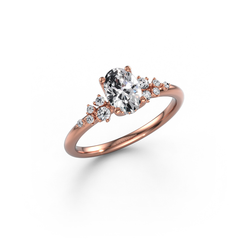 Afbeelding van Verlovingsring Emma OVL 585 rosé goud Lab-grown diamant 0.881 crt