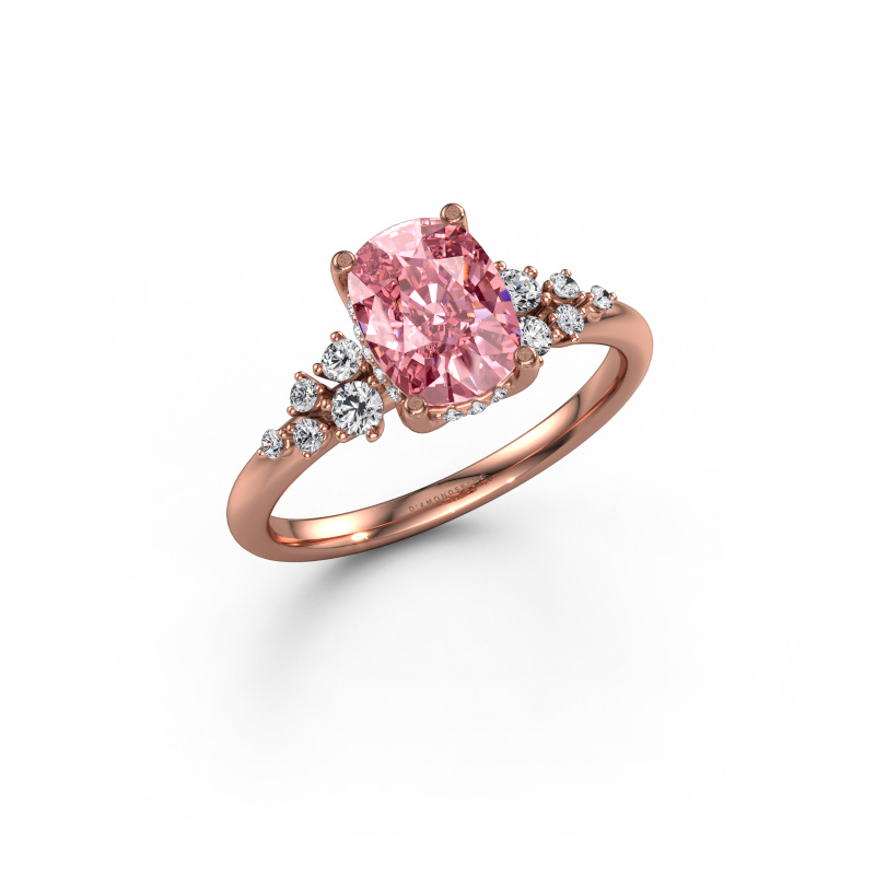 Image of Engagement ring Emma CSH 585 rose gold Pink lab grown diamond 8x6 mm