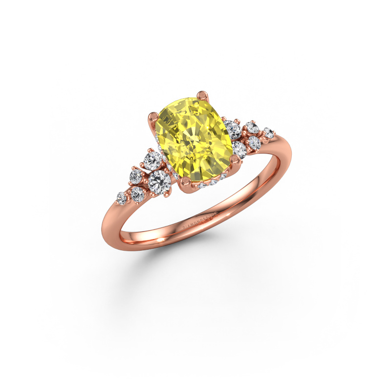 Immagine di Anello di fidanzamento Emma CSH 585 oro rosa Diamante lab grown giallo 8x6 mm