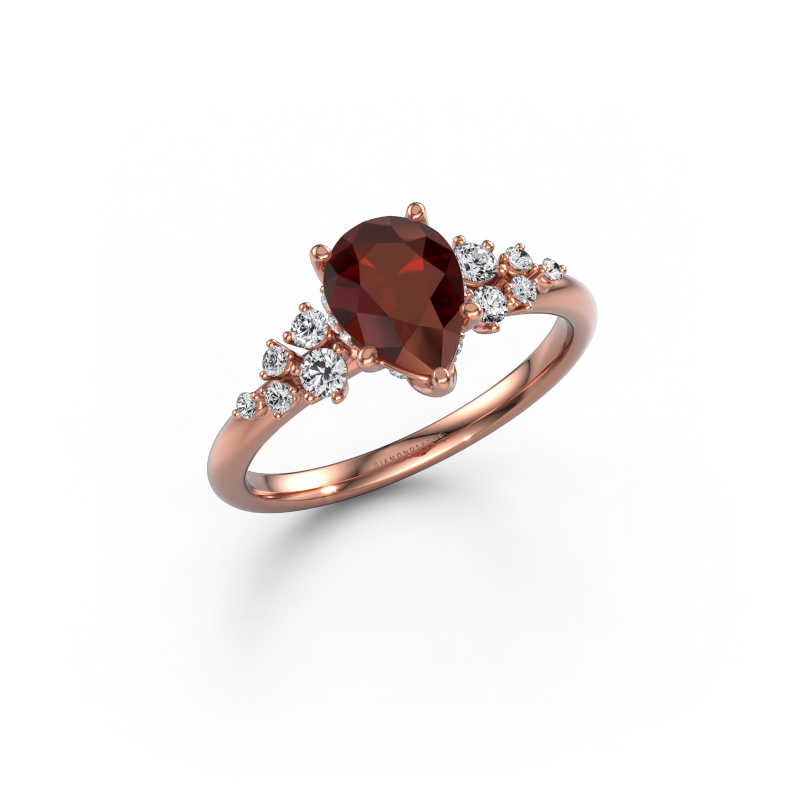 Bild von Verlobungsring Emma PER 585 Roségold Granat 8x6 mm