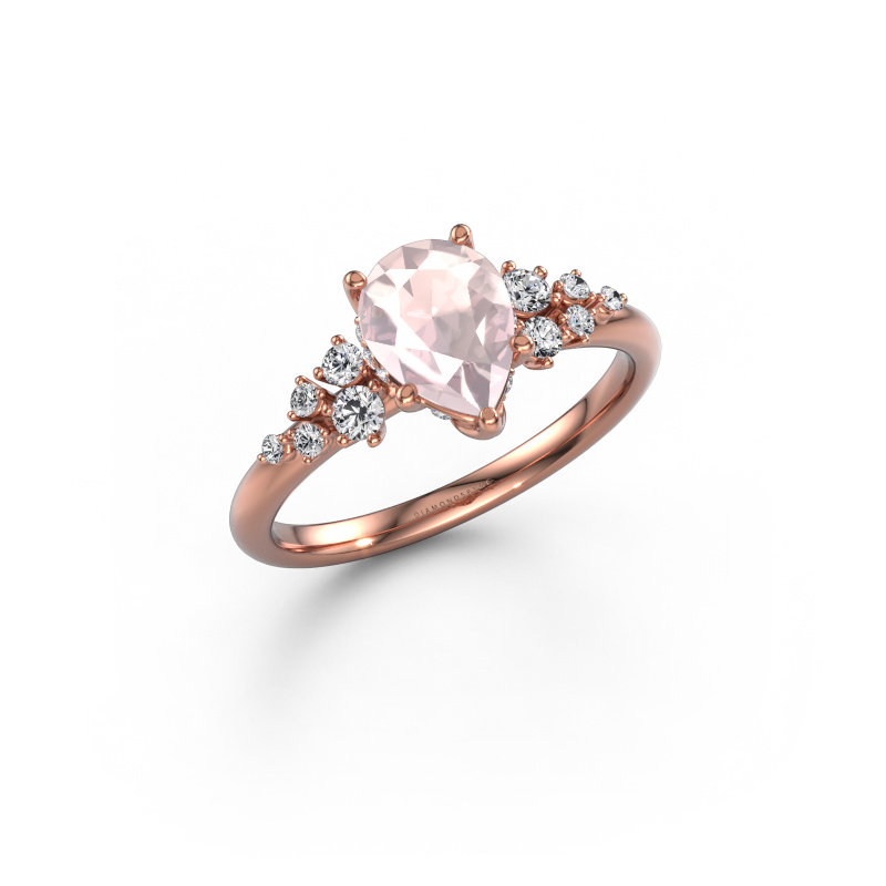 Image of Engagement ring Emma PER 585 rose gold Morganite champagne 8x6 mm
