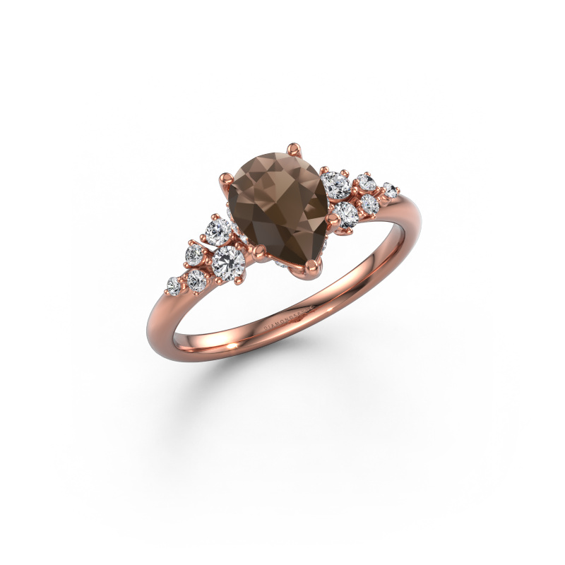 Bild von Verlobungsring Emma PER 585 Roségold Rauchquarz 8x6 mm