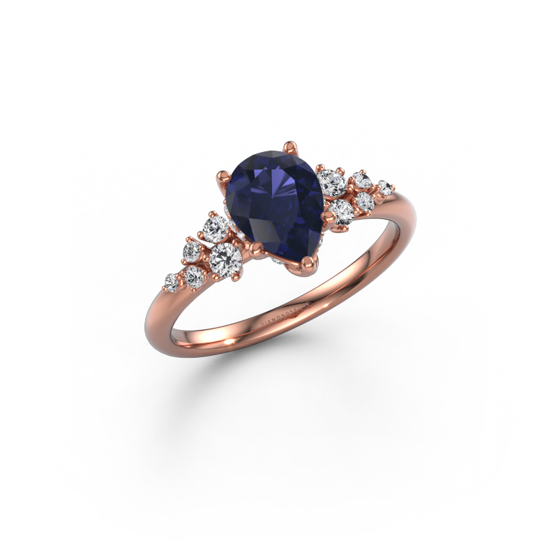 Bild von Verlobungsring Emma PER 585 Roségold Saphir 8x6 mm
