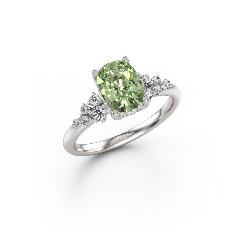 Immagine di Anello di fidanzamento Emma CSH 585 oro bianco Diamante lab grown verde 8x6 mm