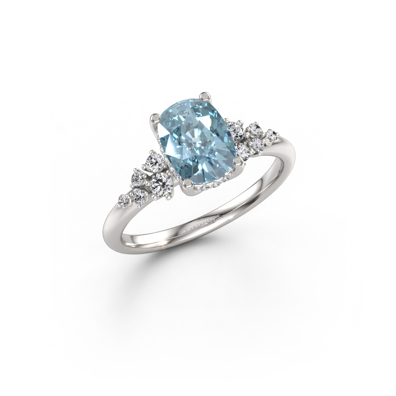 Immagine di Anello di fidanzamento Emma CSH 585 oro bianco Diamante lab grown blu 8x6 mm