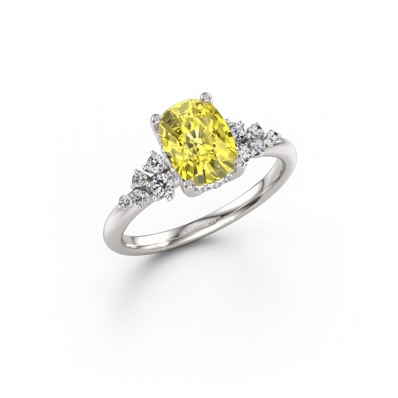 Immagine di Anello di fidanzamento Emma CSH 585 oro bianco Diamante lab grown giallo 8x6 mm