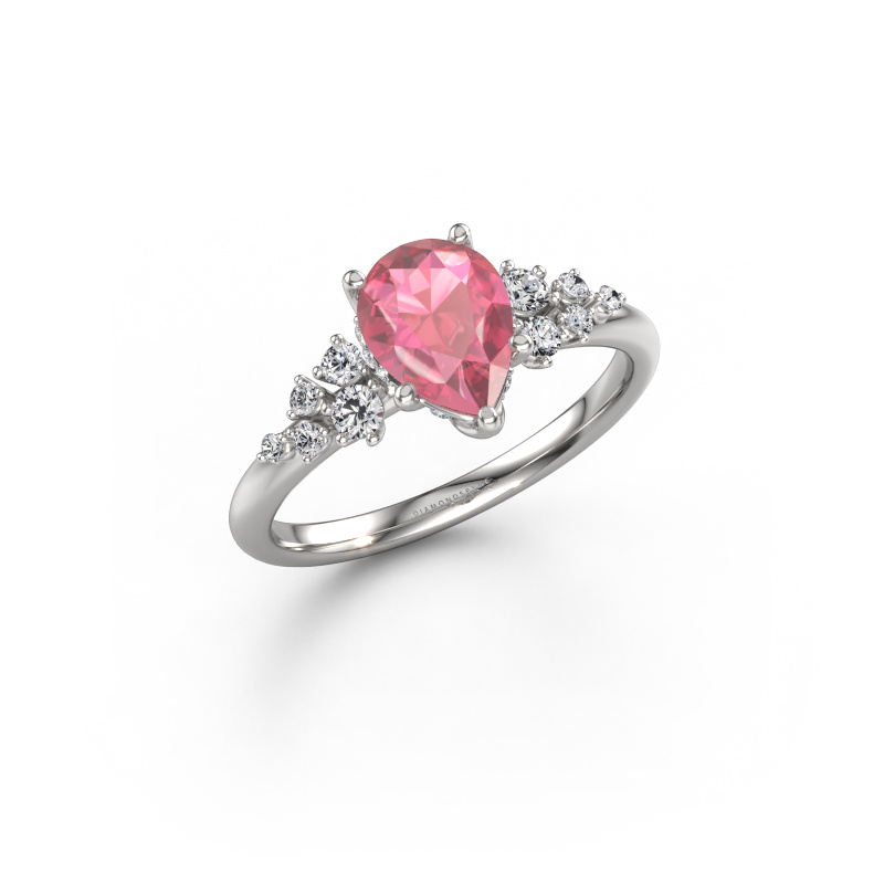 Image of Engagement ring Emma PER 950 platinum Tourmaline pink 8x6 mm