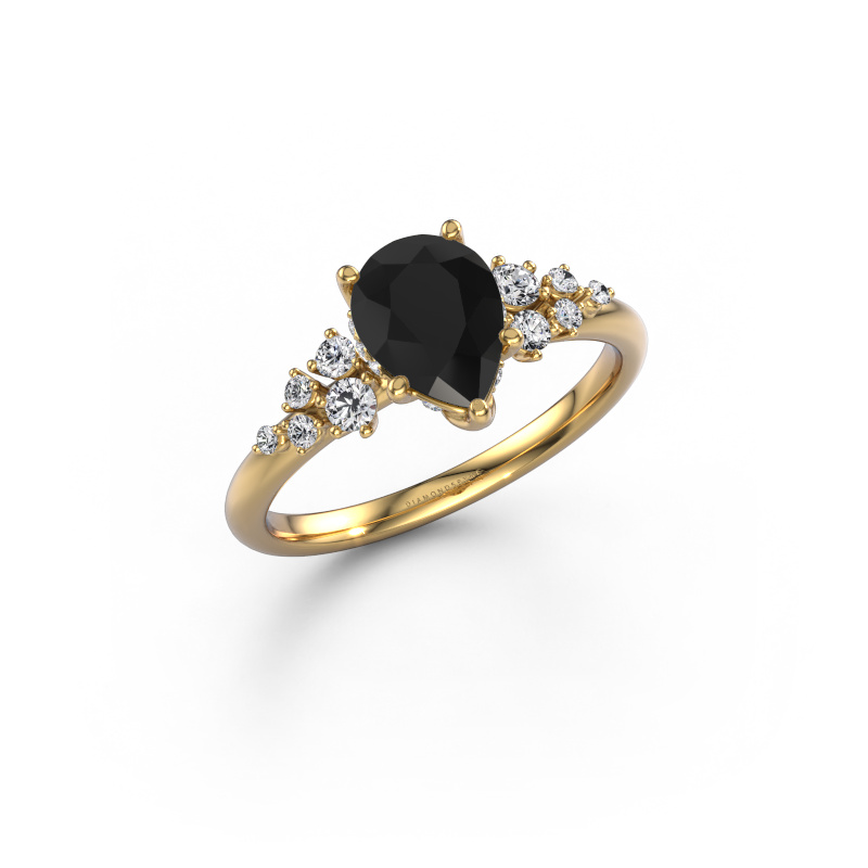 Image of Engagement ring Emma PER 585 gold Black diamond 1.497 crt