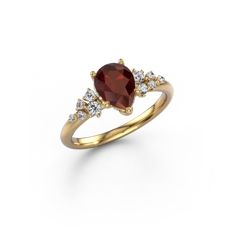 Image of Engagement ring Emma PER 585 gold Garnet 8x6 mm