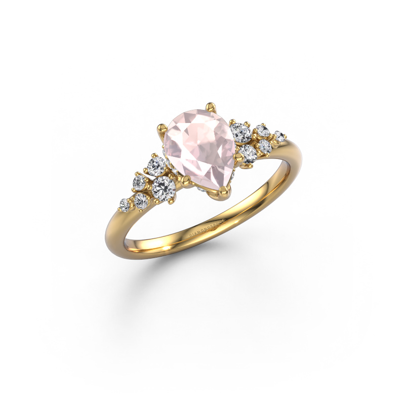 Image of Engagement ring Emma PER 585 gold Morganite champagne 8x6 mm