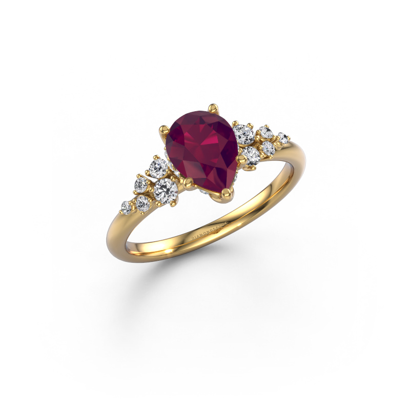 Bild von Verlobungsring Emma PER 585 Gold Rhodolit 8x6 mm
