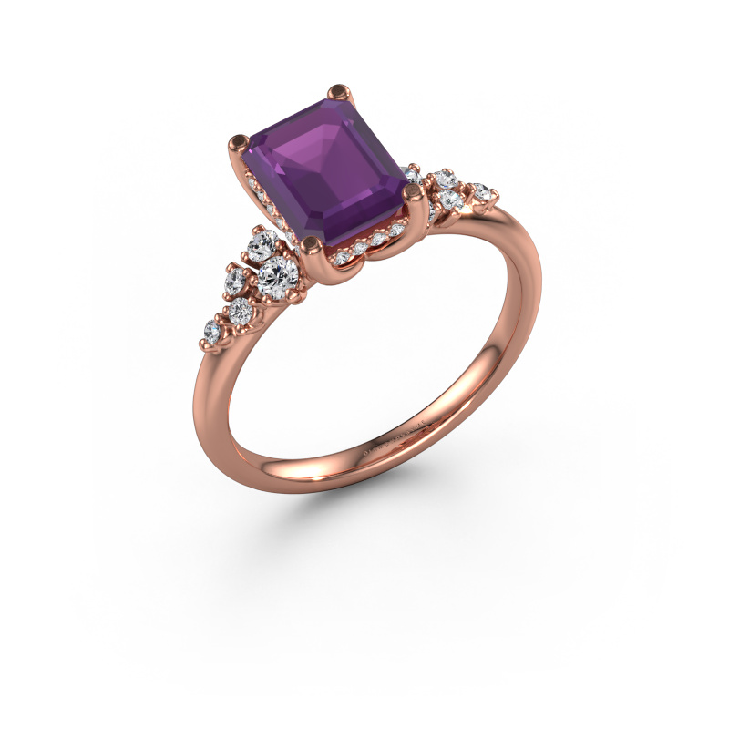 Bild von Verlobungsring Emma EME 585 Roségold Amethyst 8x6 mm