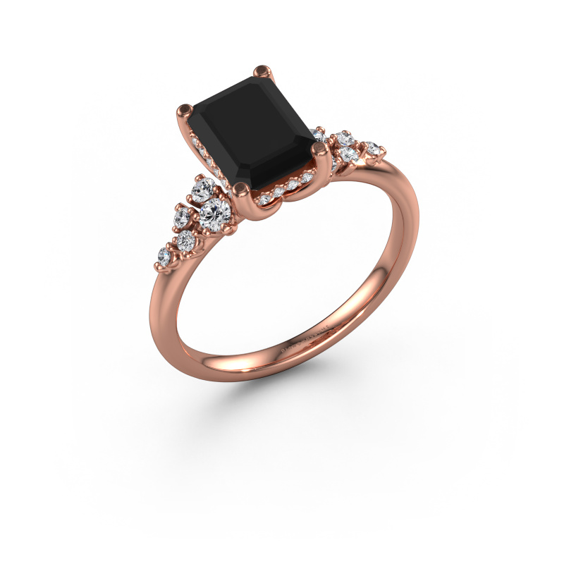 Image of Engagement ring Emma EME 585 rose gold Black diamond 2.383 crt