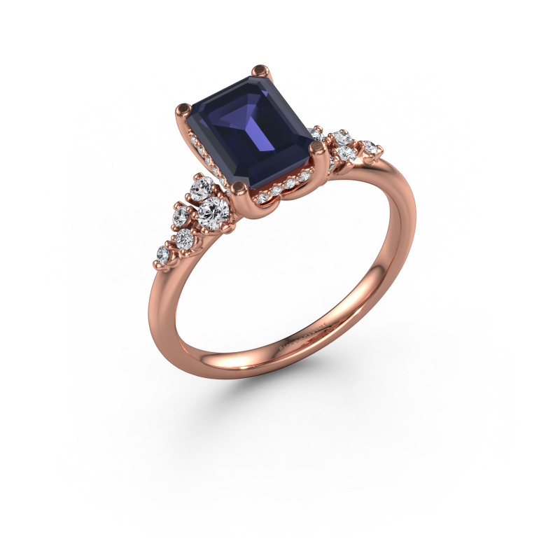 Image of Engagement ring Emma EME 585 rose gold Sapphire 8x6 mm