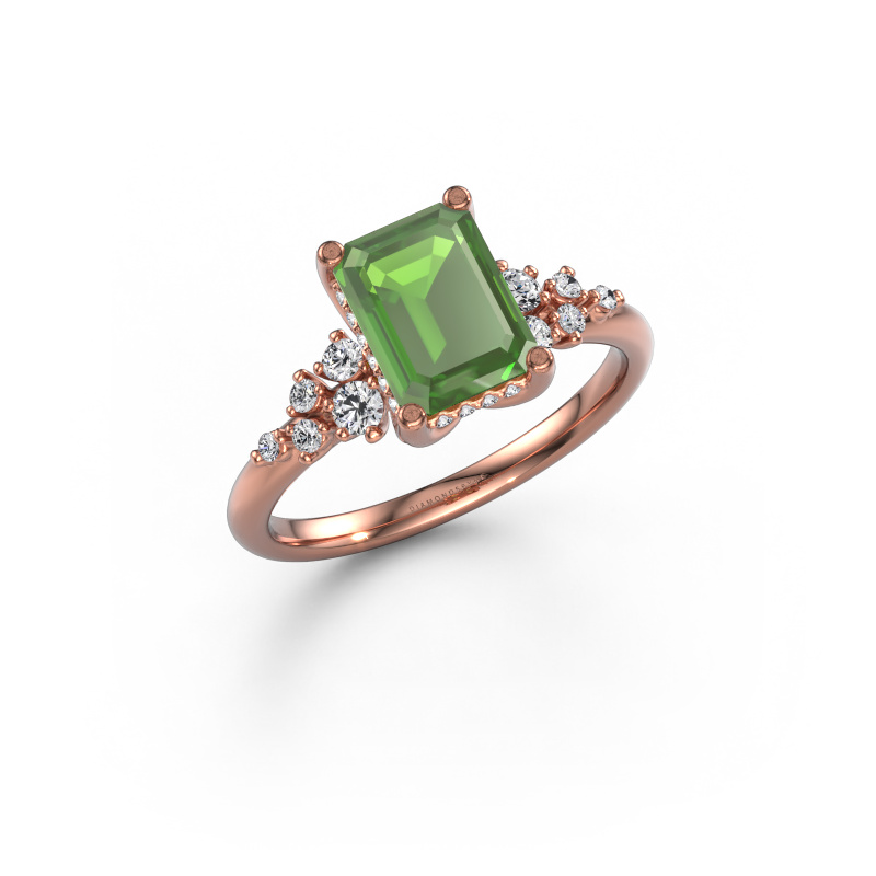 Bild von Verlobungsring Emma EME 585 Roségold Turmalin grün 8x6 mm
