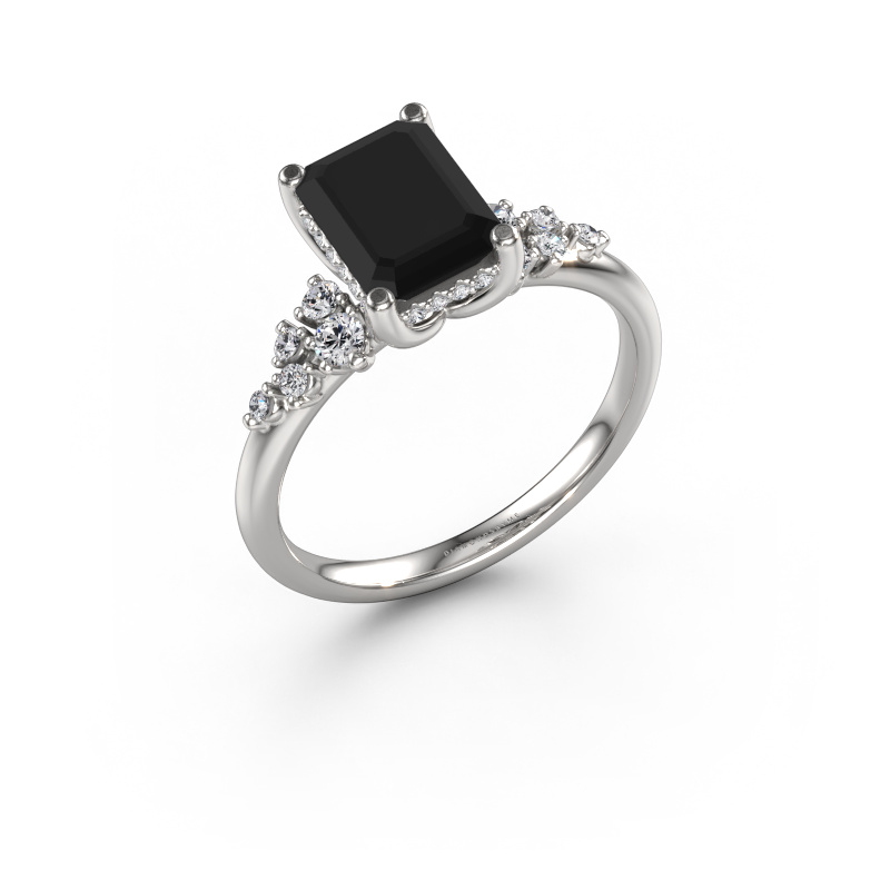 Image of Engagement ring Emma EME 585 white gold Black diamond 2.383 crt