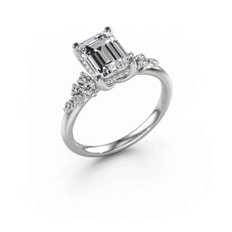 Afbeelding van Verlovingsring Emma EME 585 witgoud Custom diamant 8x6 mm
