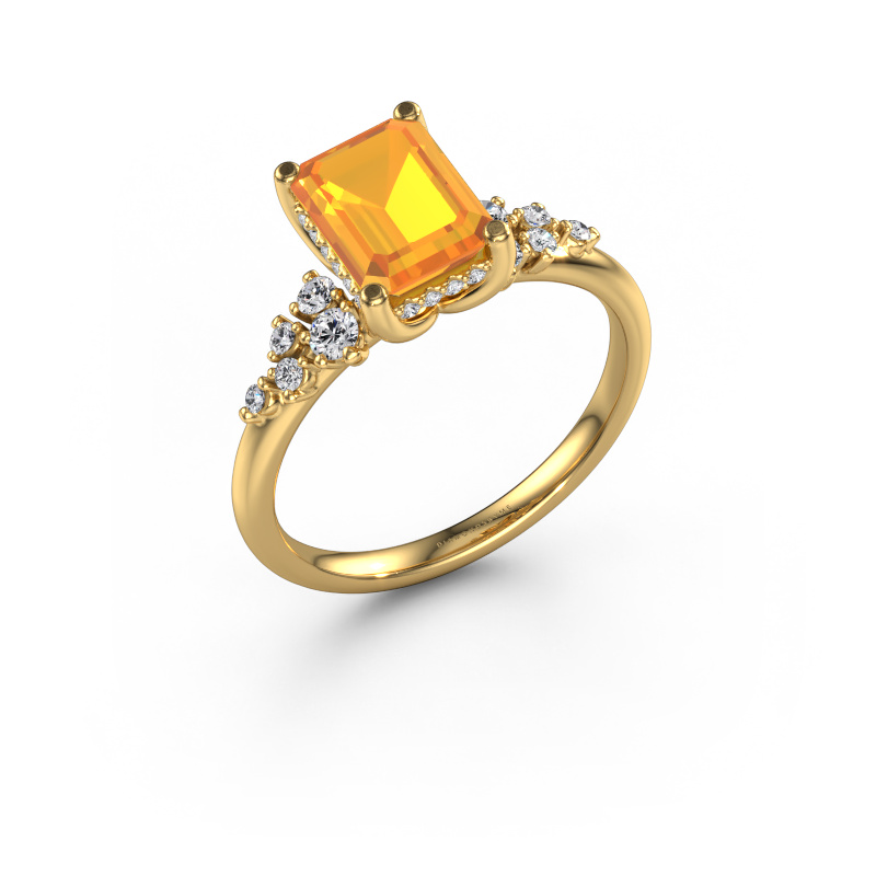 Image de Bague de fiançailles Emma EME 585 or jaune Citrine 8x6 mm