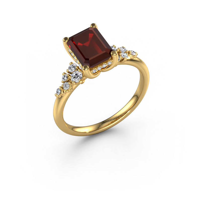 Image of Engagement ring Emma EME 585 gold Garnet 8x6 mm