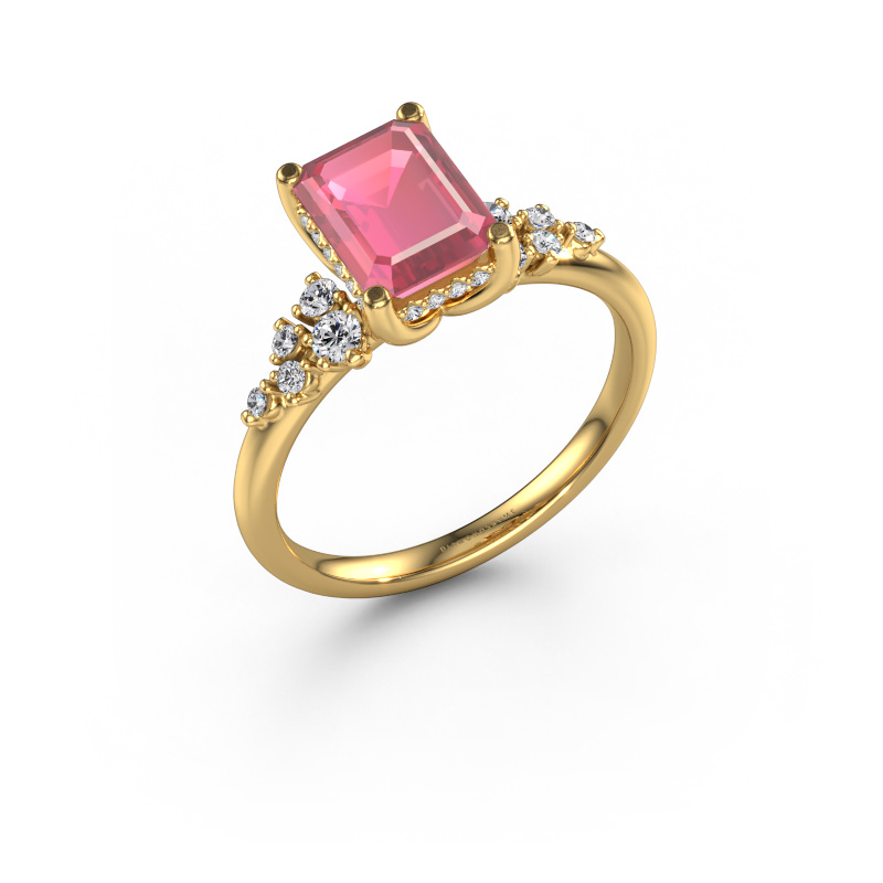 Image of Engagement ring Emma EME 585 gold Tourmaline pink 8x6 mm